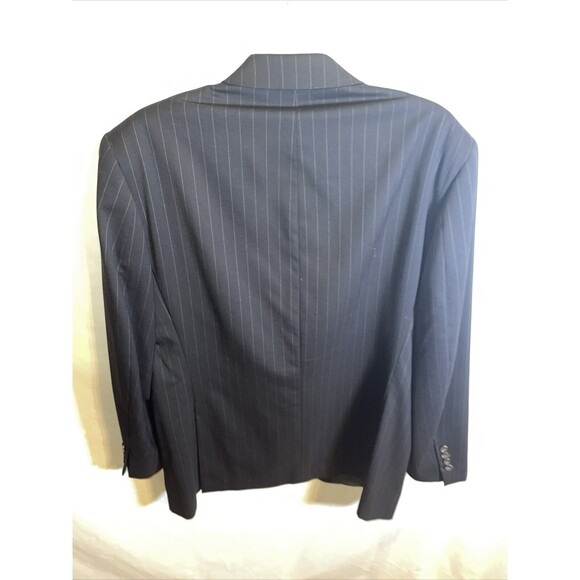 Chaps Suit Jacket Men’s Size 40R Black Pinstripe Three Button Wool Formal - Picture 8 of 13